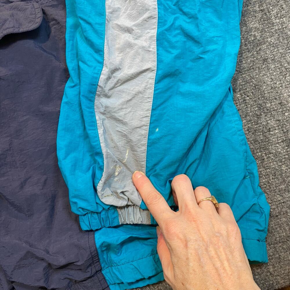 Vintage Cheetah by Mervyn's Mens XL Blue Colorblock Windbreaker Parka Jacket - Picture 5 of 8